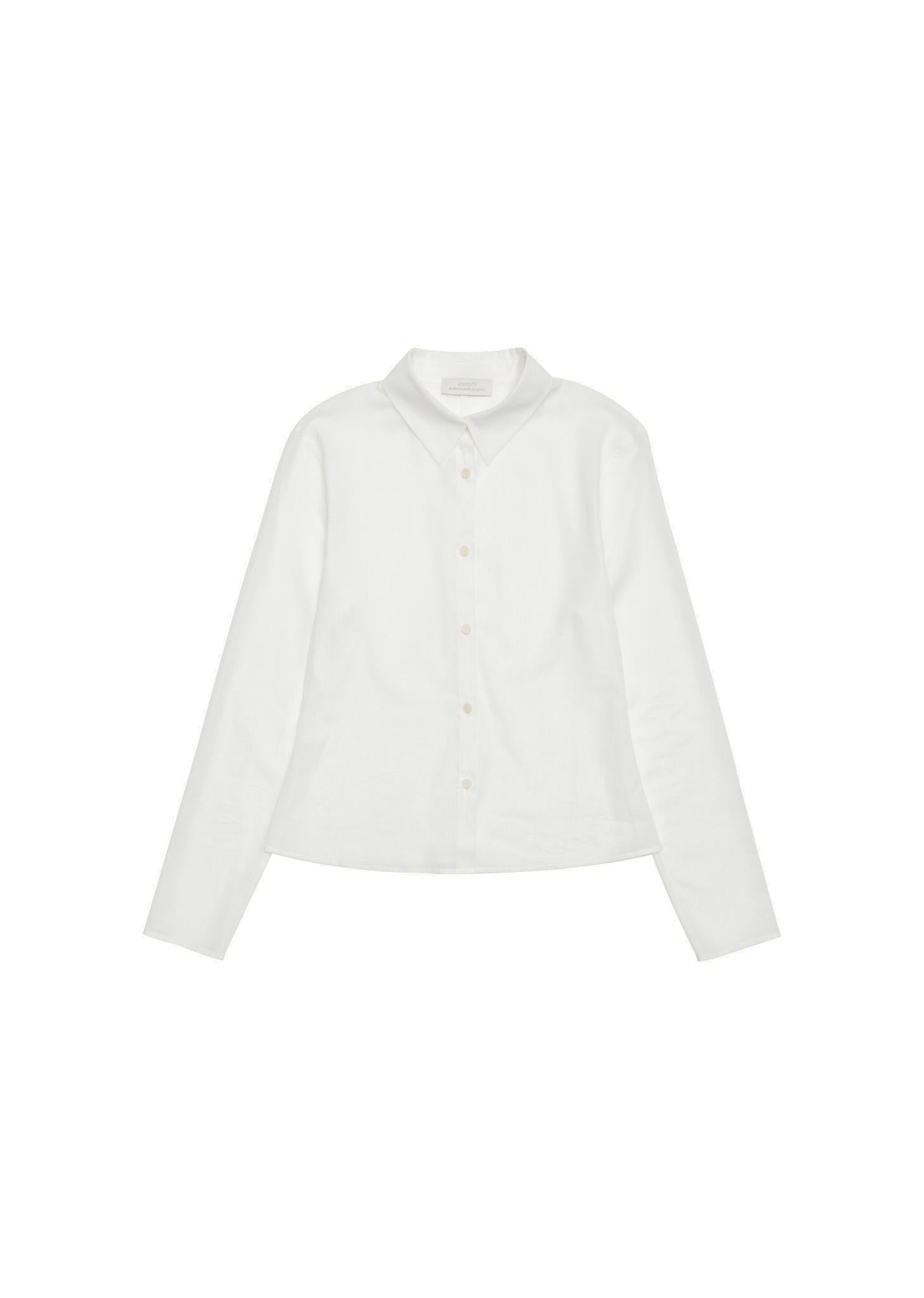 sheer slim shirt, white