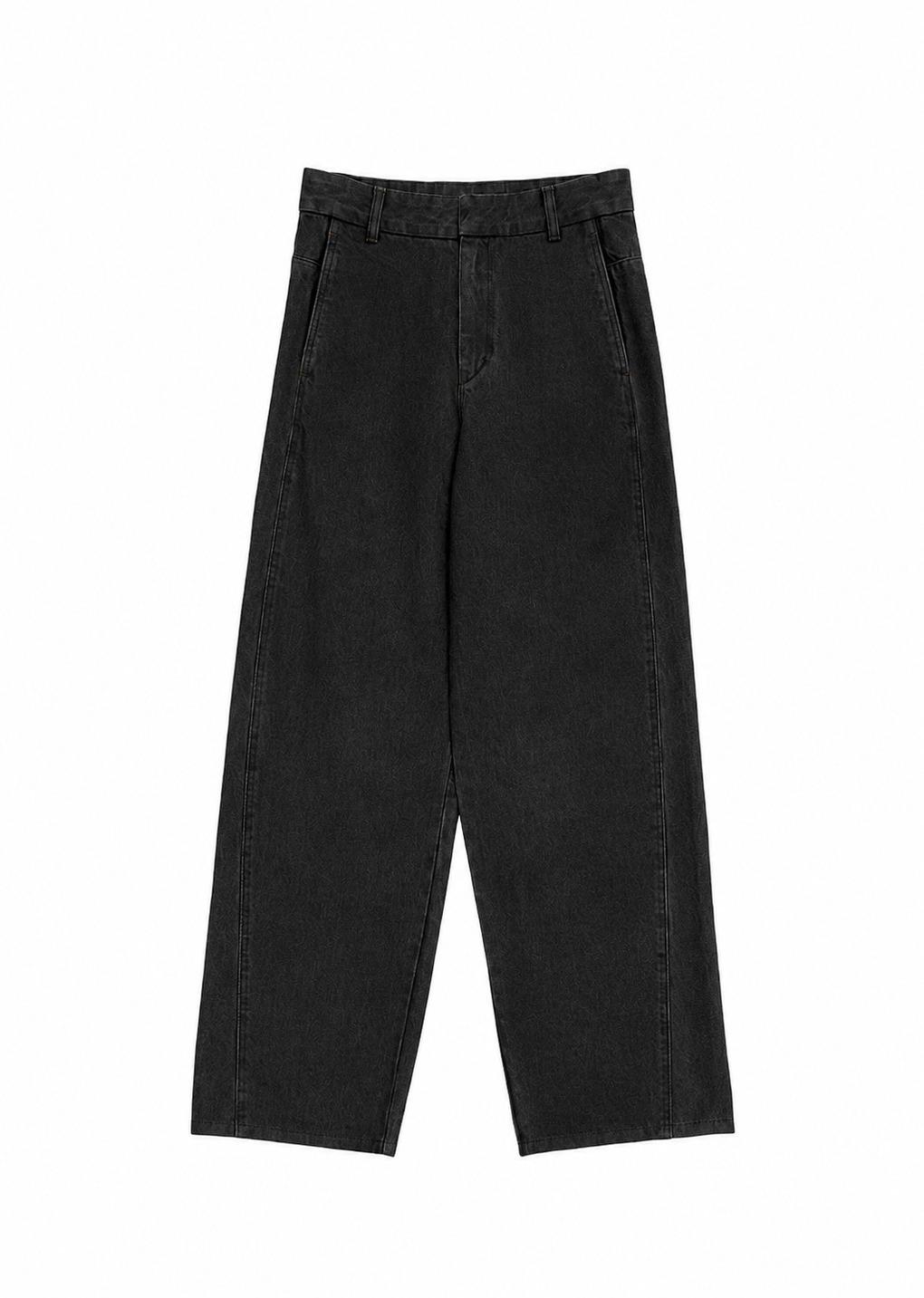 curved seam denim, black