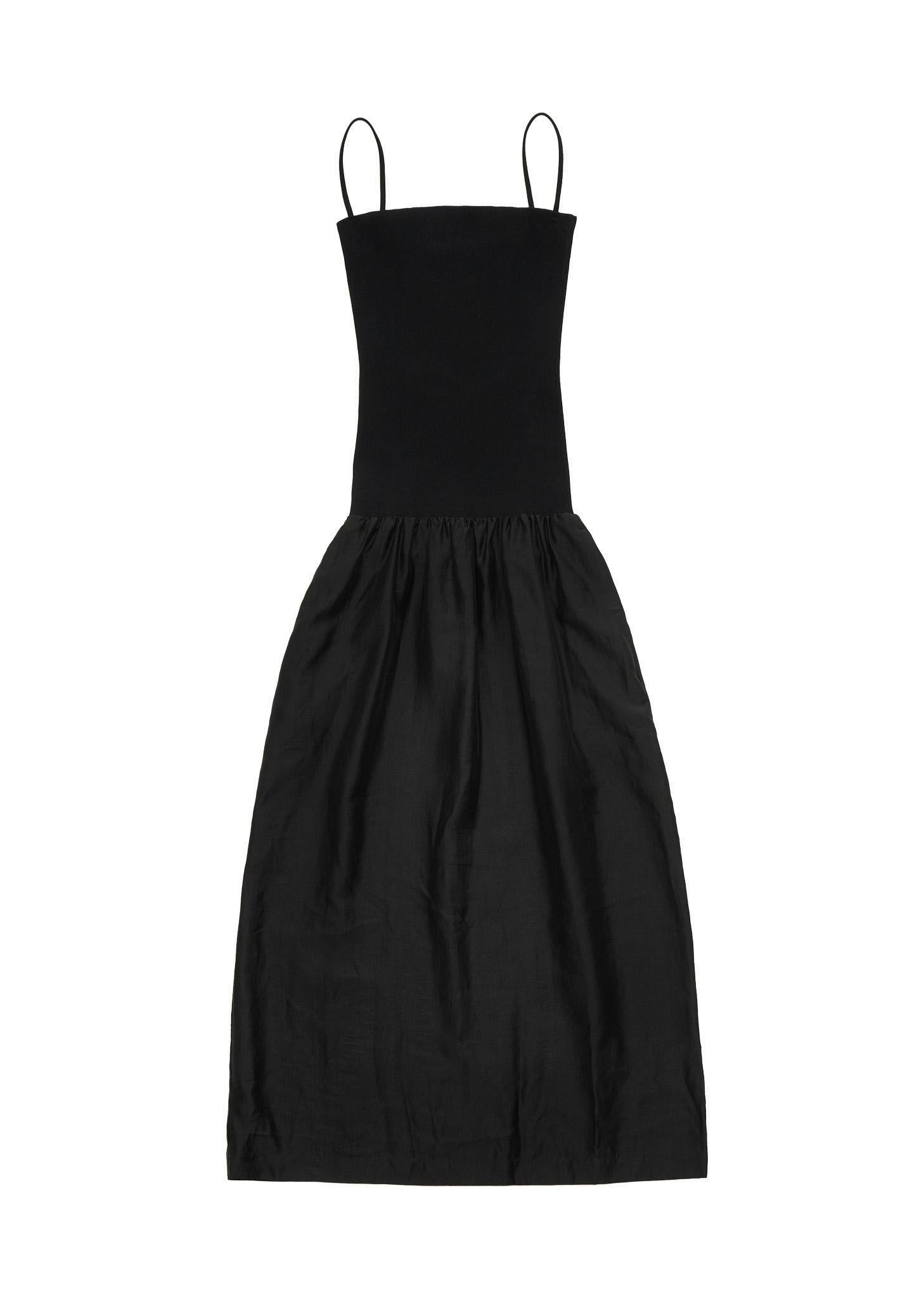 silky knit maxi dress, black