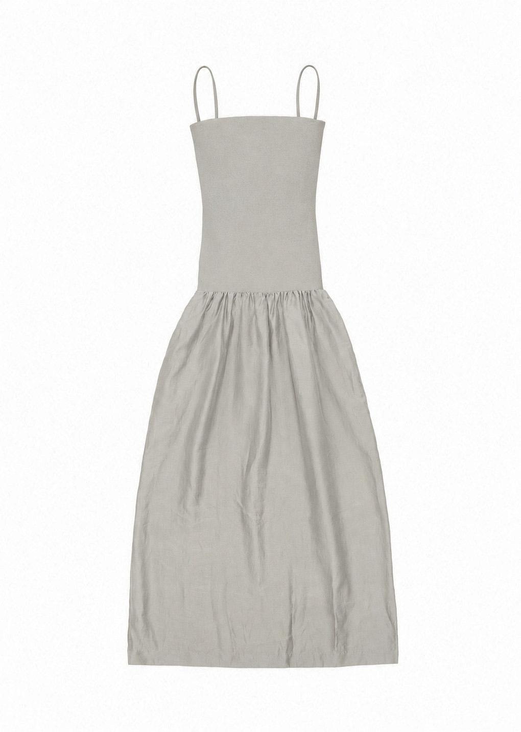silky knit maxi dress, light grey