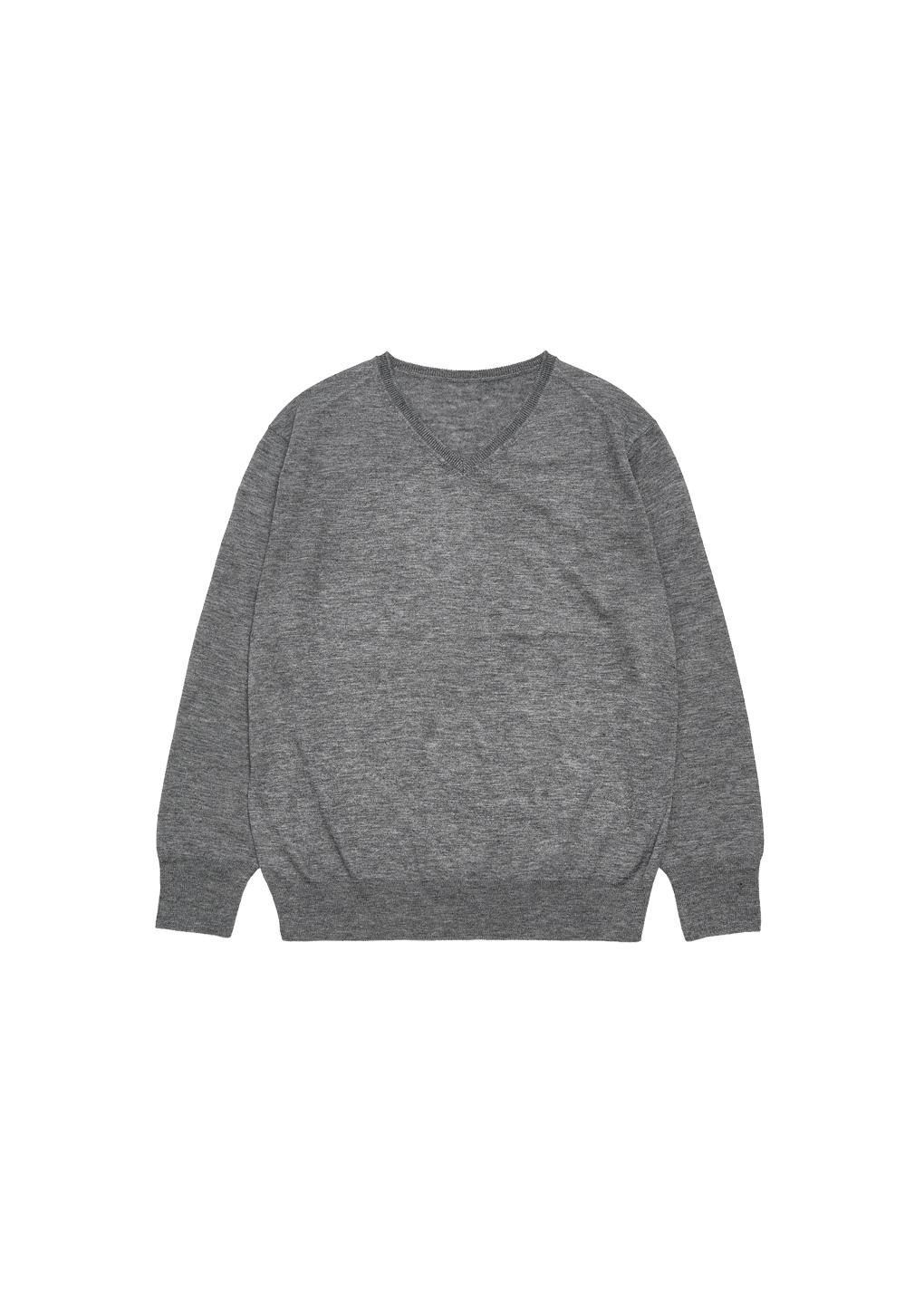 basic v-neck knit, grey