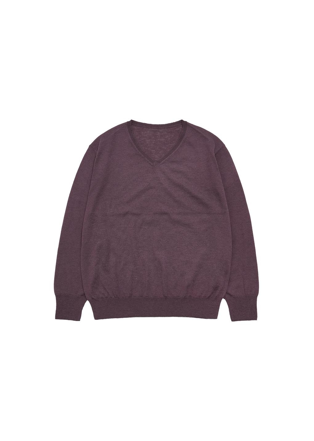 basic v-neck knit, purple