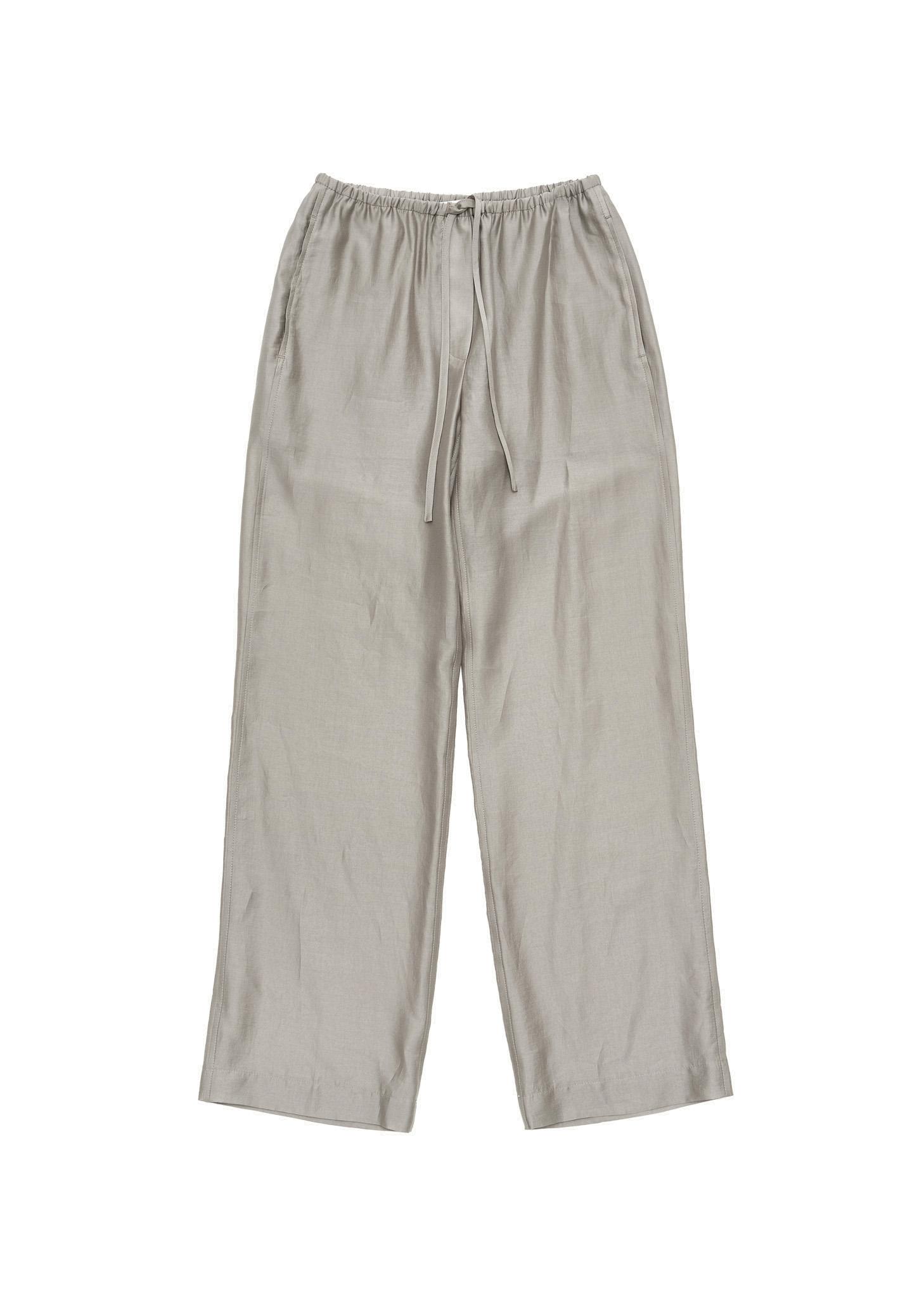 silky banding pants, grey