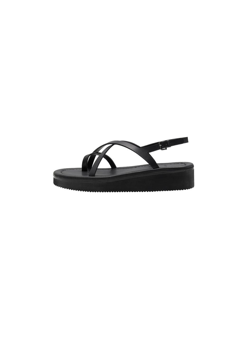 vibram leather sandals, black