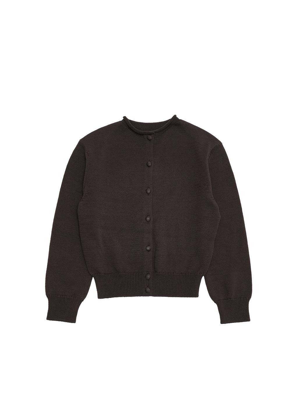 basic cotton cardigan, dark brown