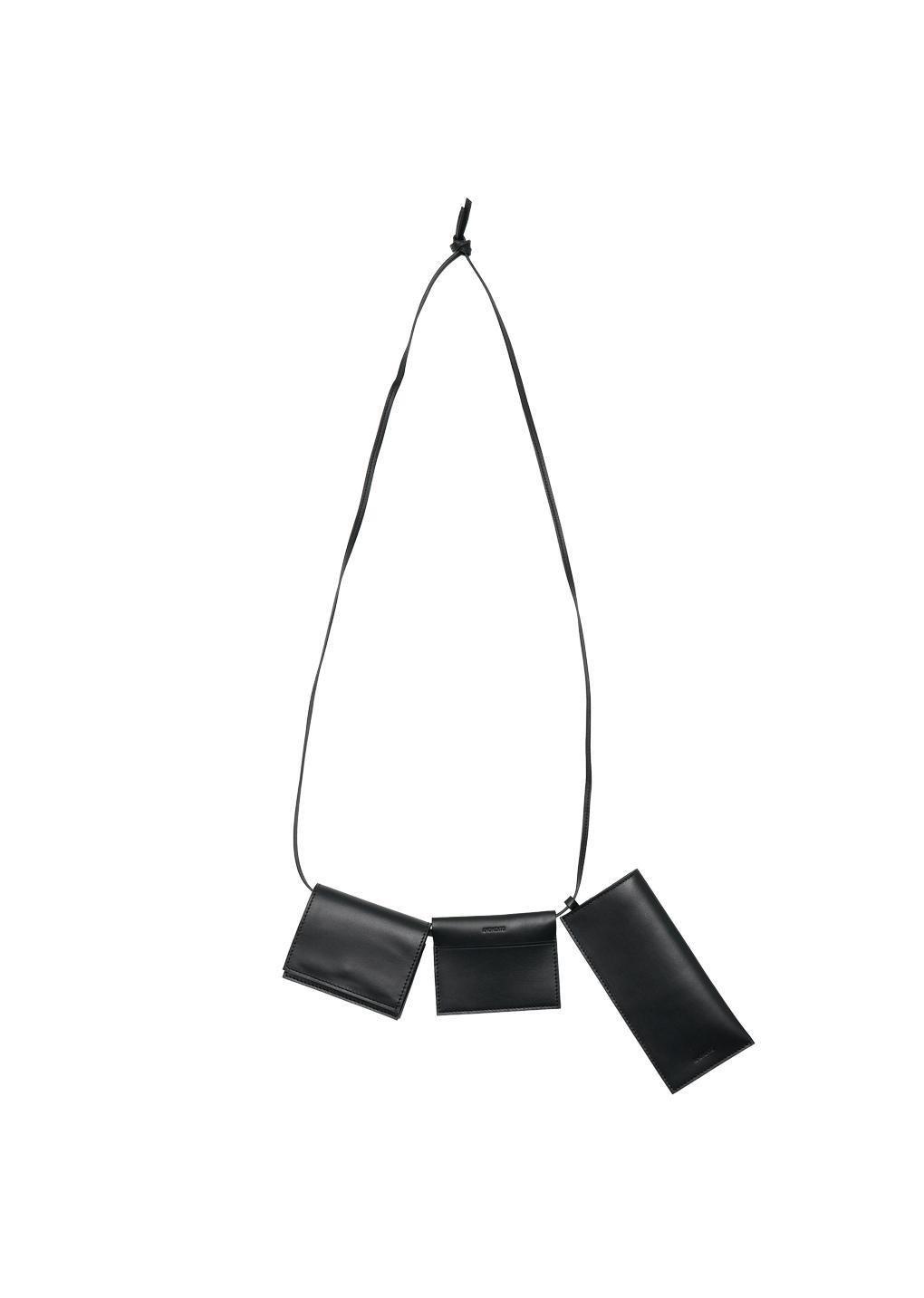 slim leather belt bag, black