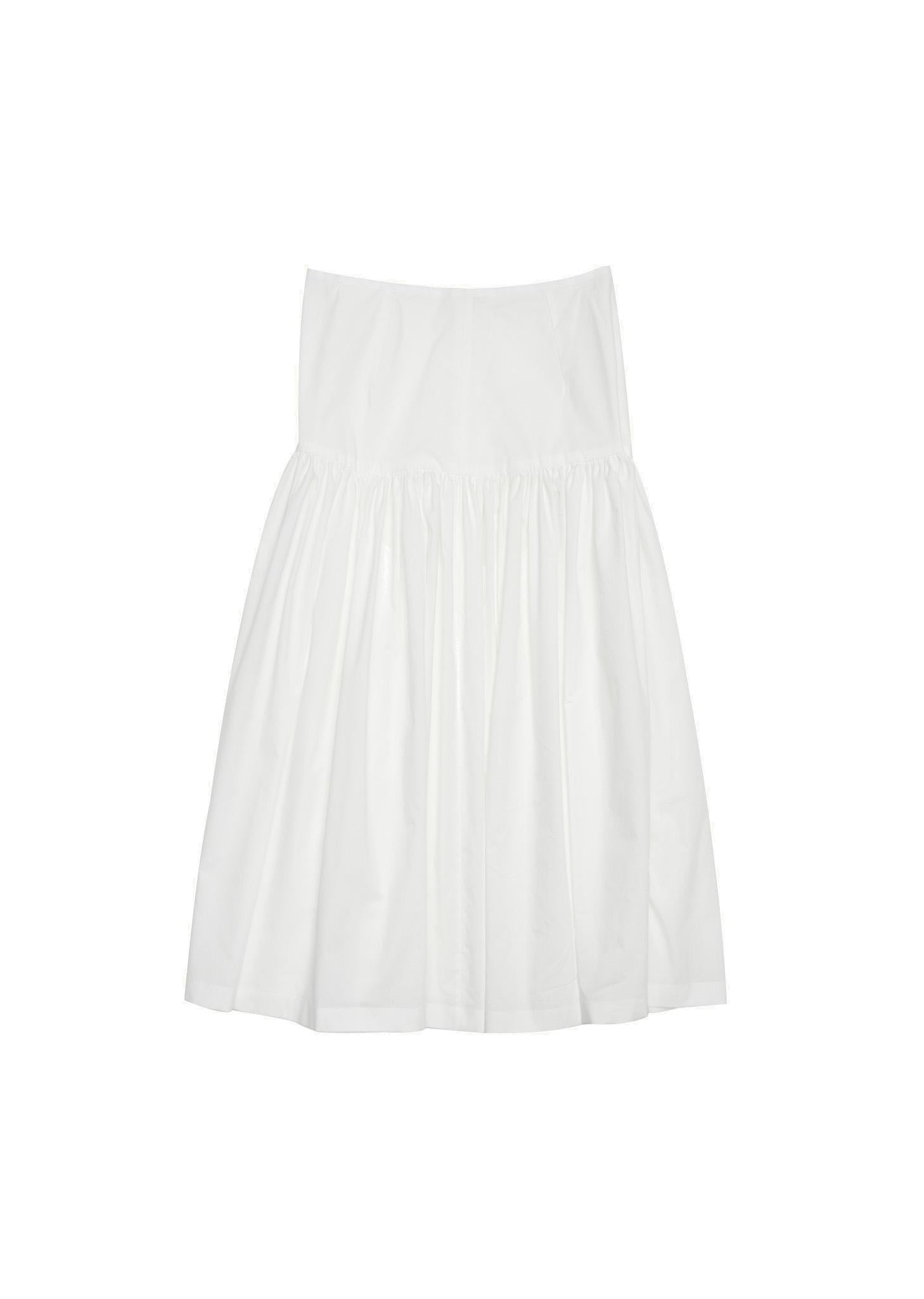 shirring culotte pants, white