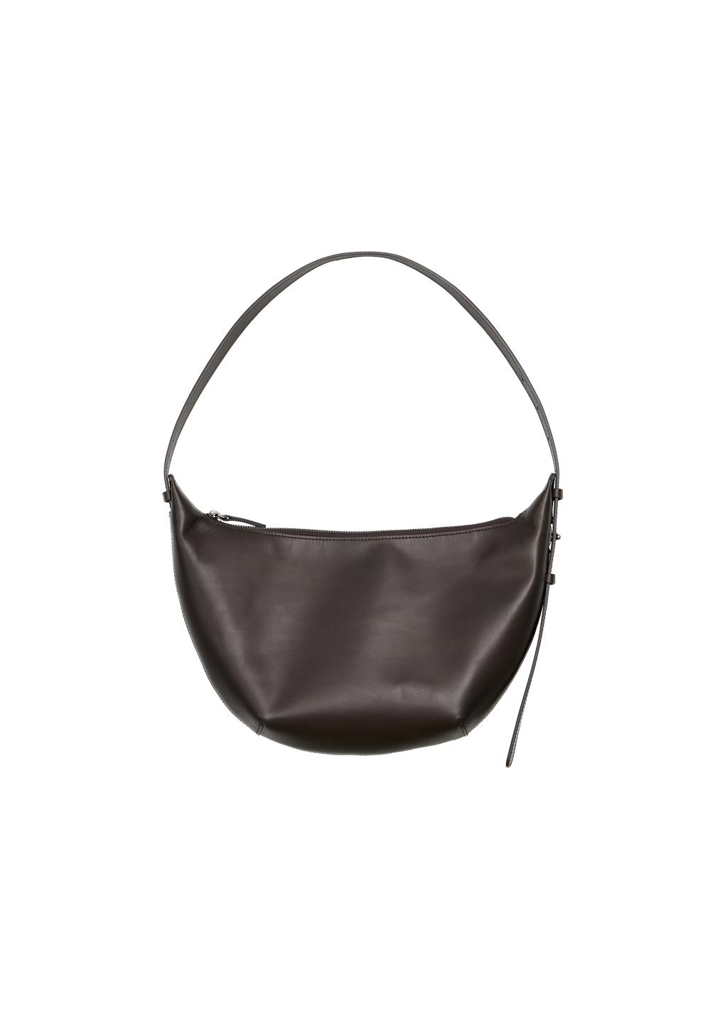 small leather cross body bag, dark brown