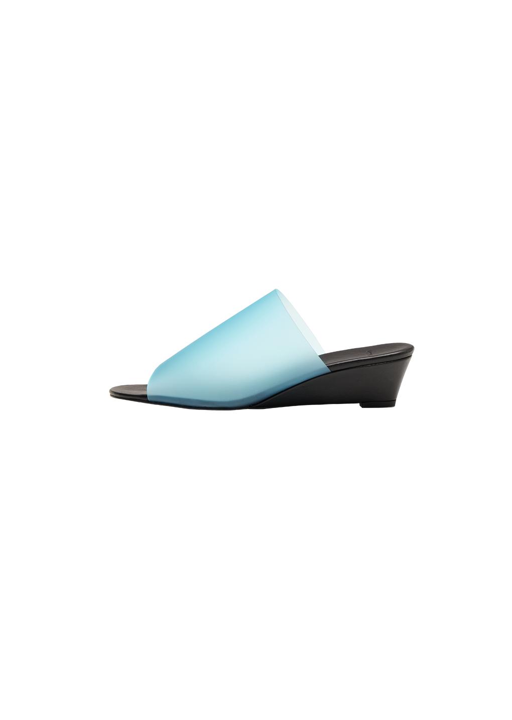 clear heel sandals, blue