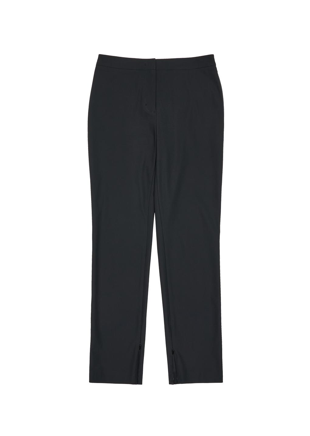 zip slit long pants, black