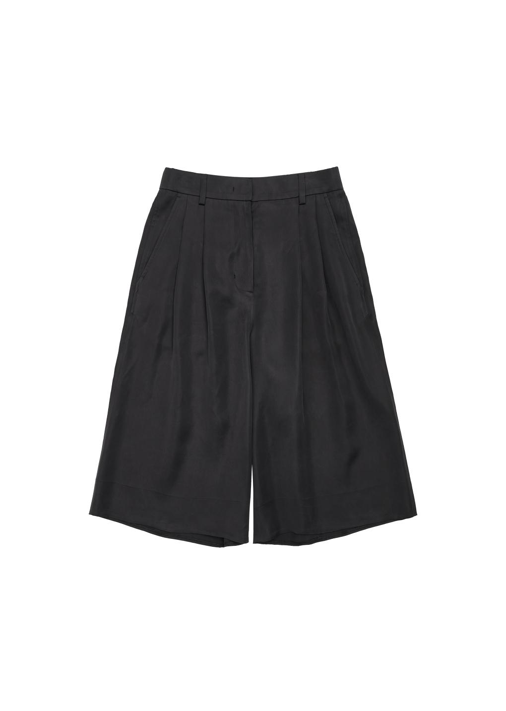 cupro bermuda pants, black