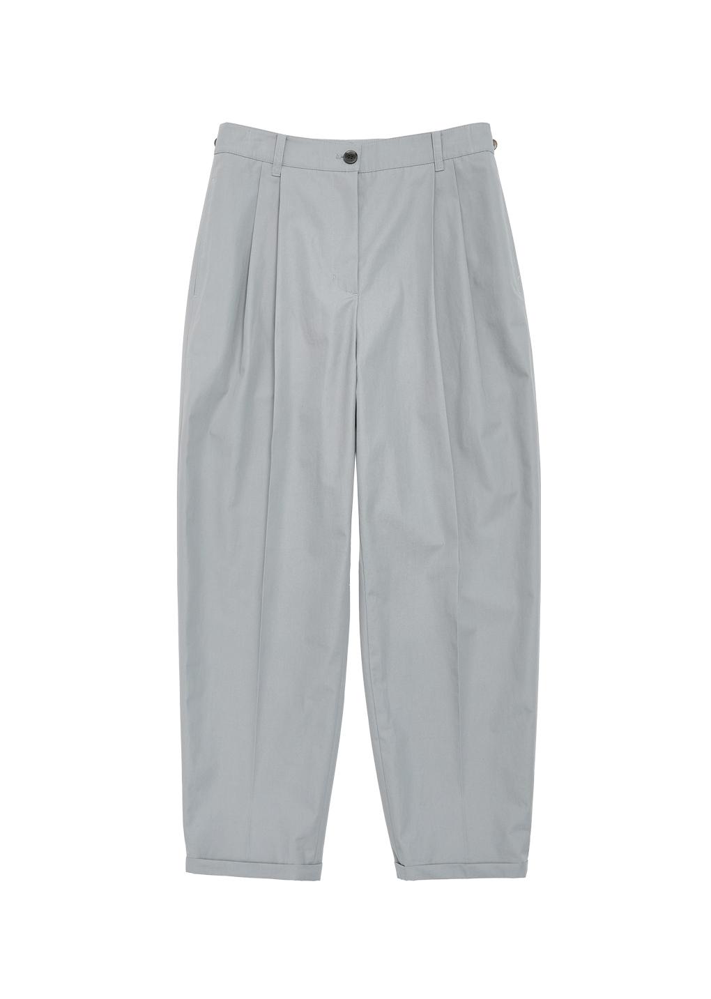 cotton two tuck tapered pants, blue