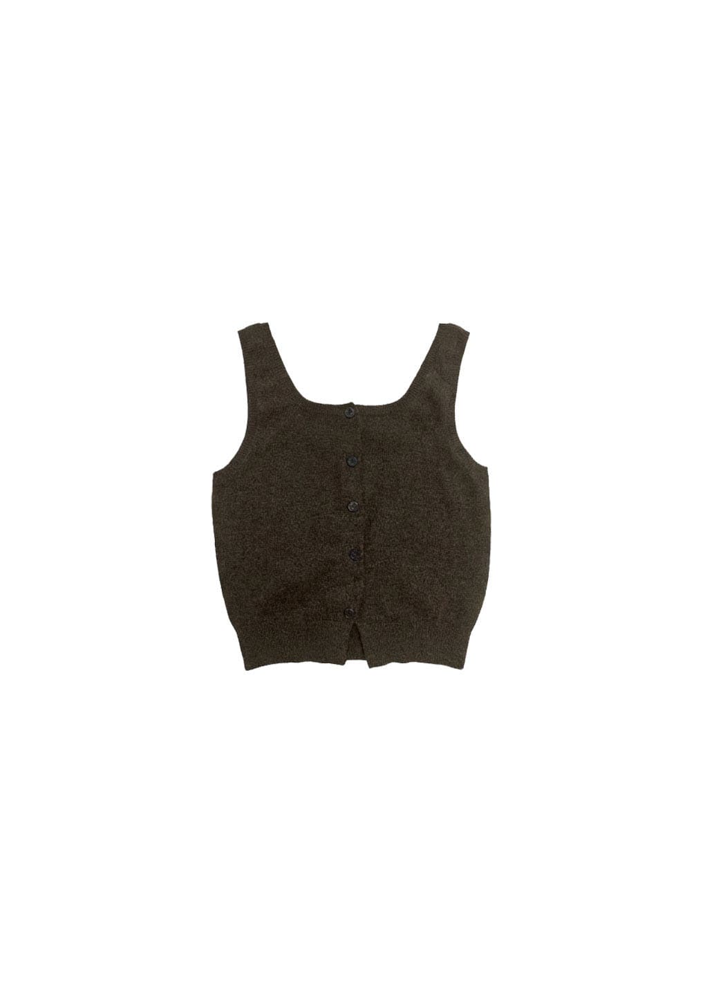 cashmere button up u-neck vest, brown