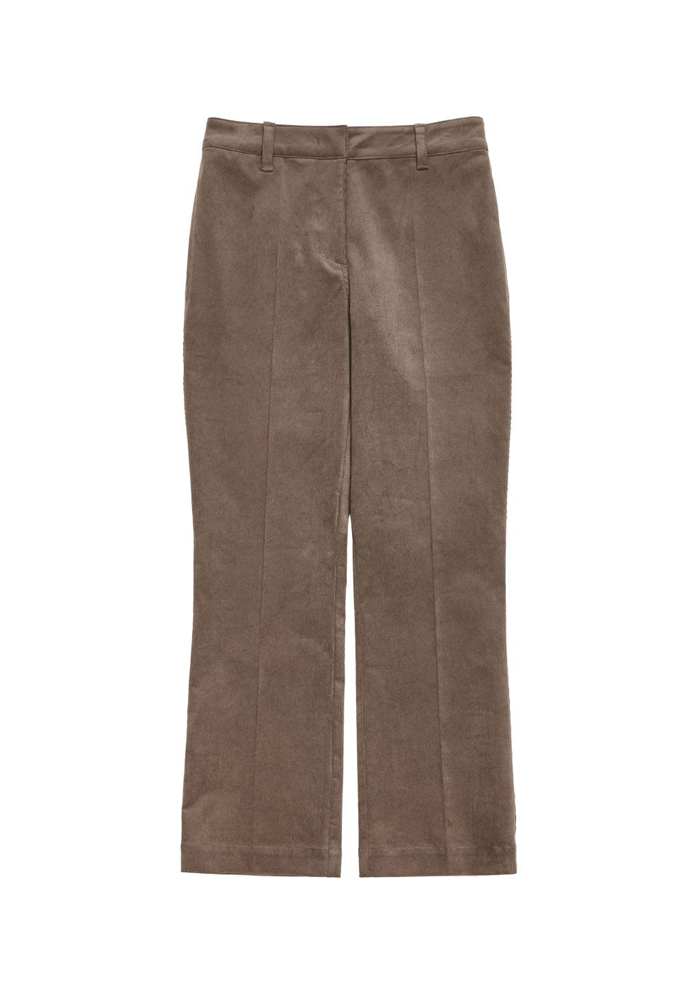 corduroy flared pants, brown