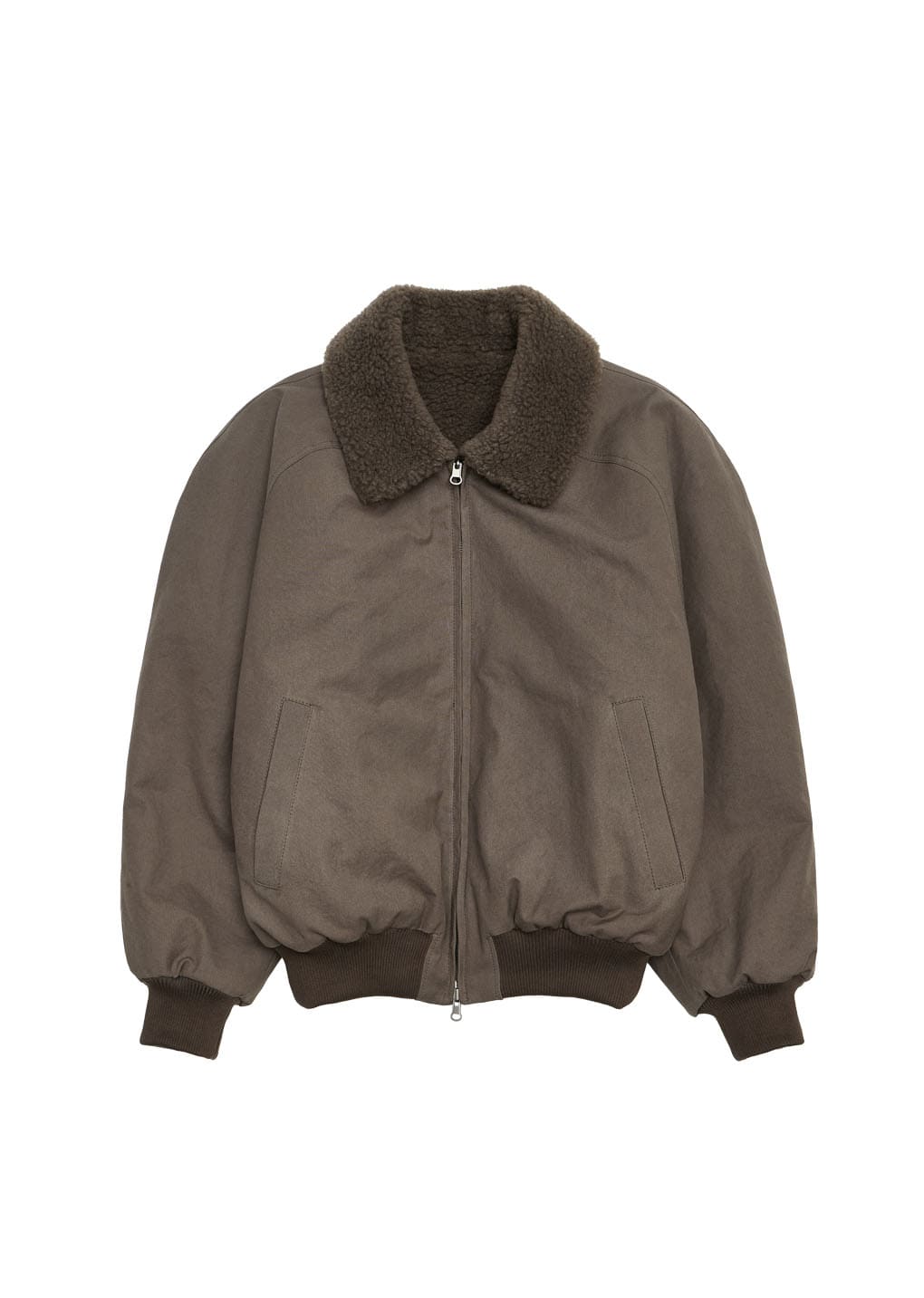 cotton reversible shearling jumper, brown