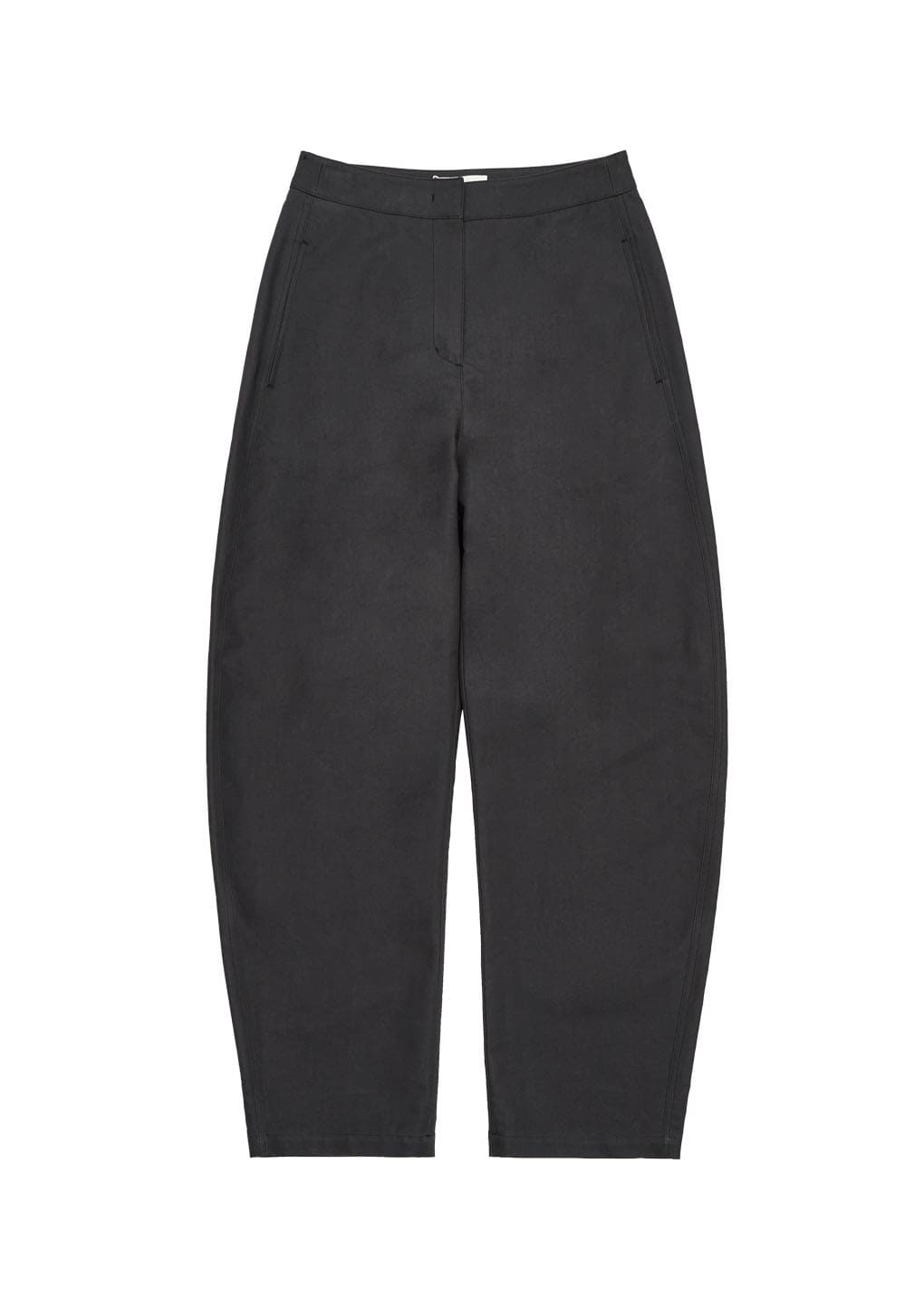 curved long pants, charcoal