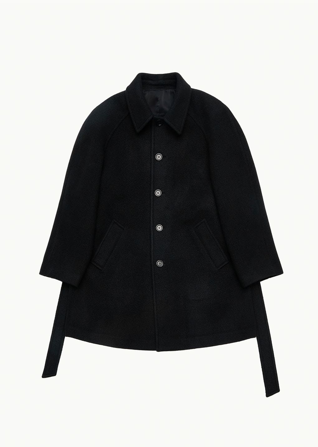 men's raglan coat, black