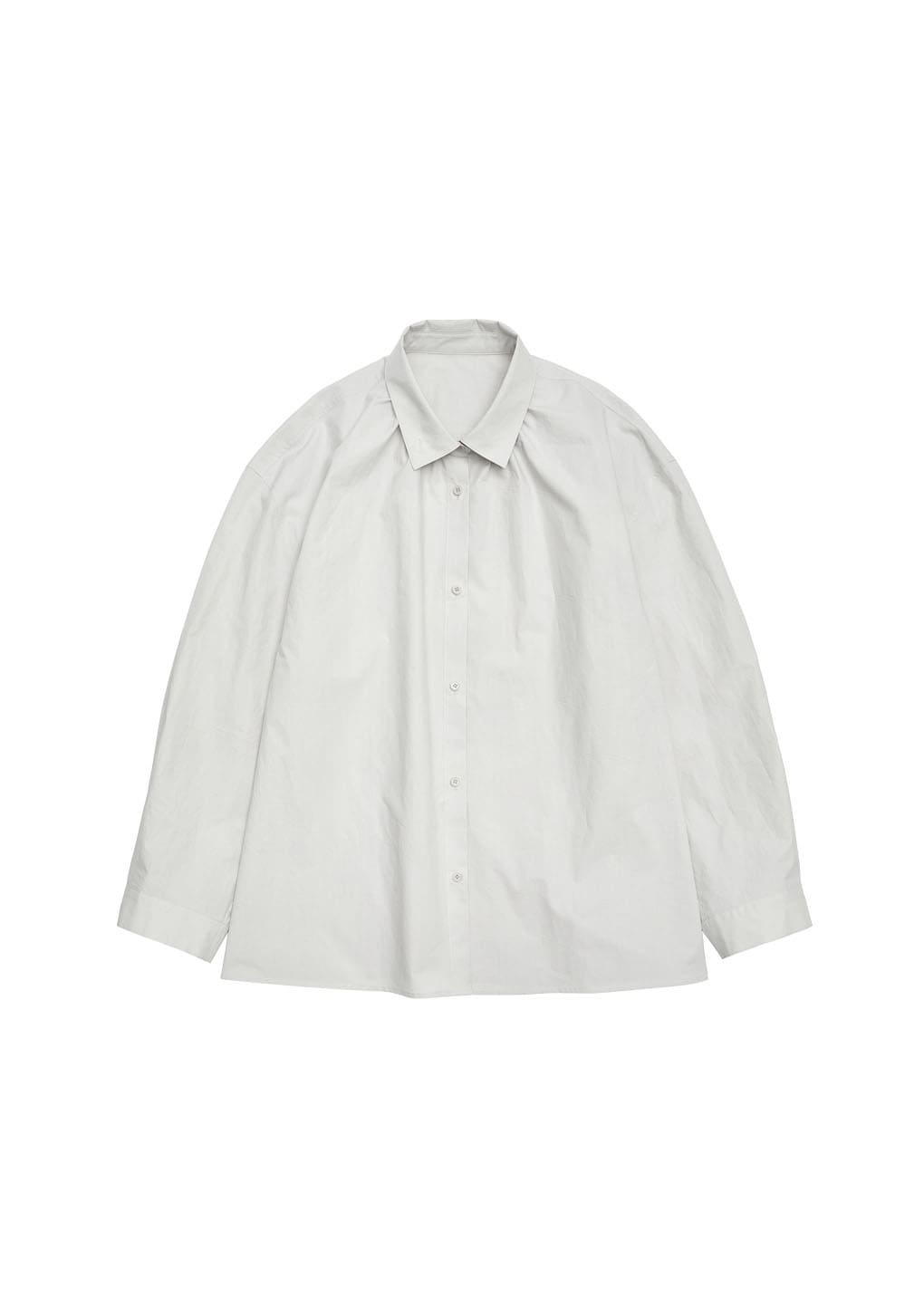 neck shirring shirt, light grey