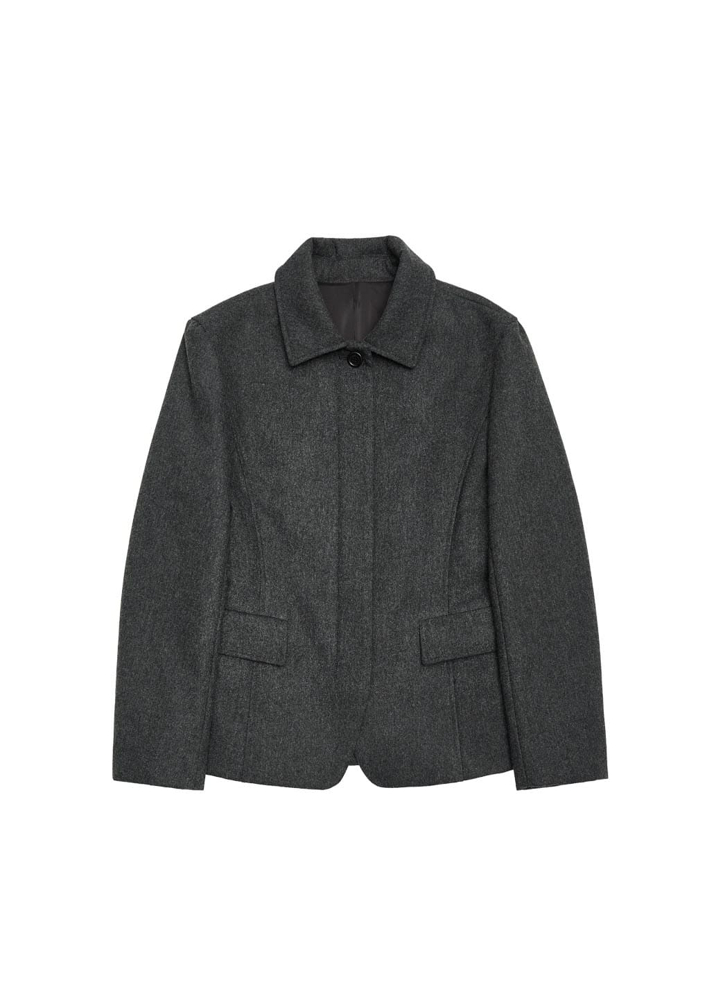 padded wool jacket, charcoal