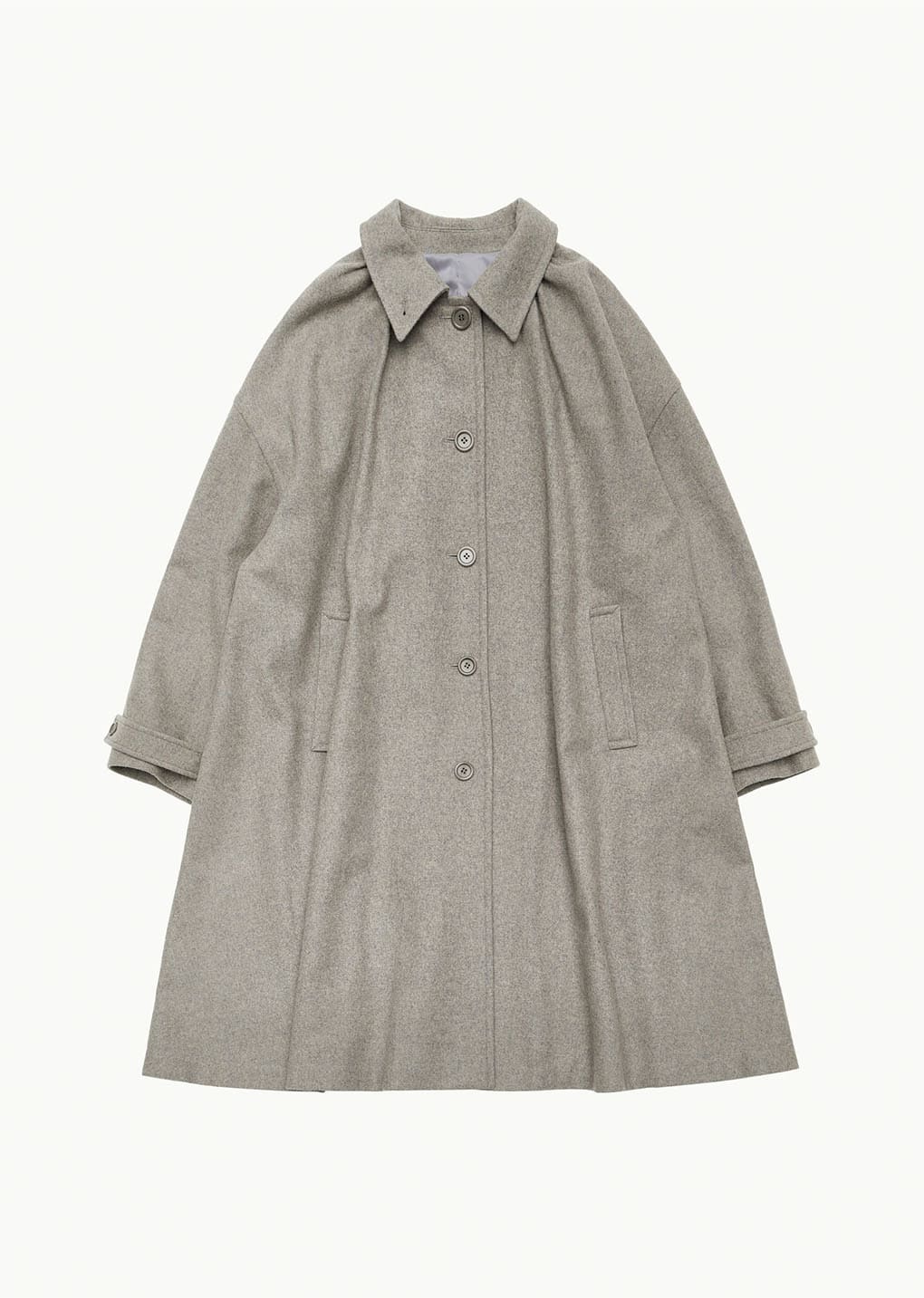 shirring coat, grey blue