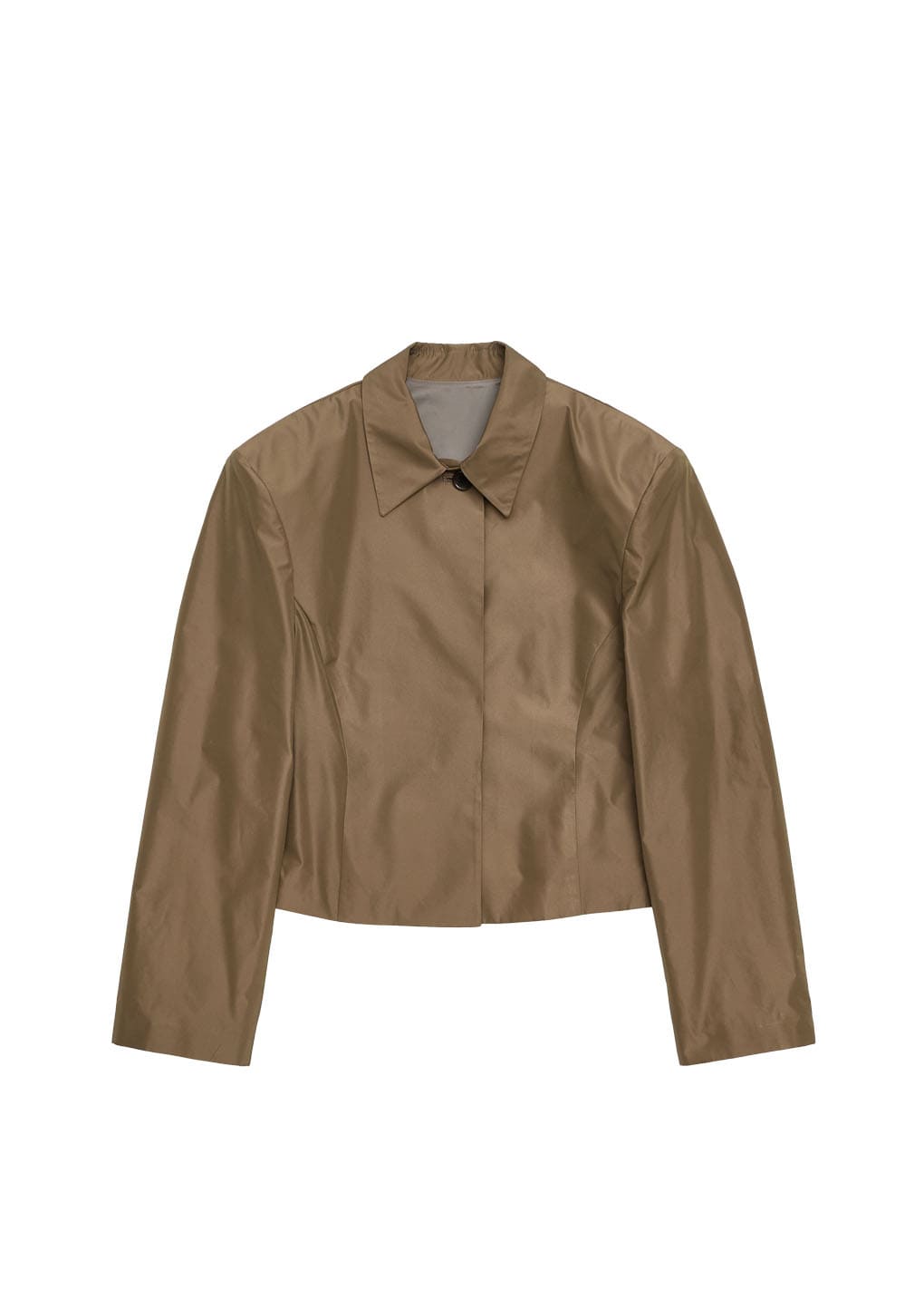silk taffeta jacket, khaki