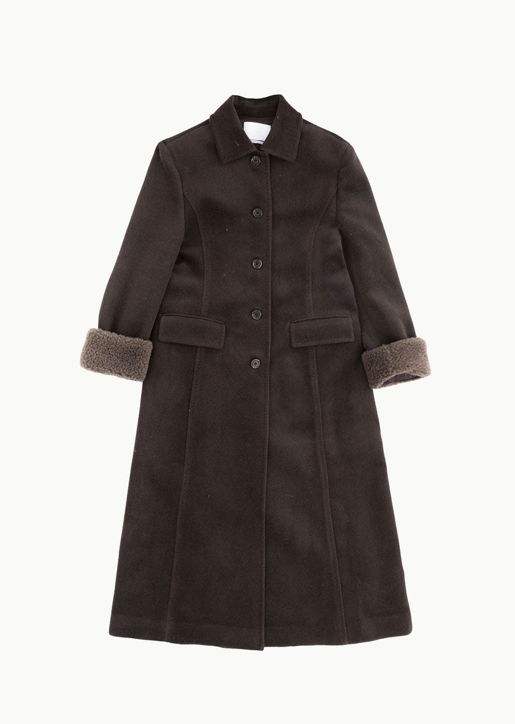 single maxi long coat, brown