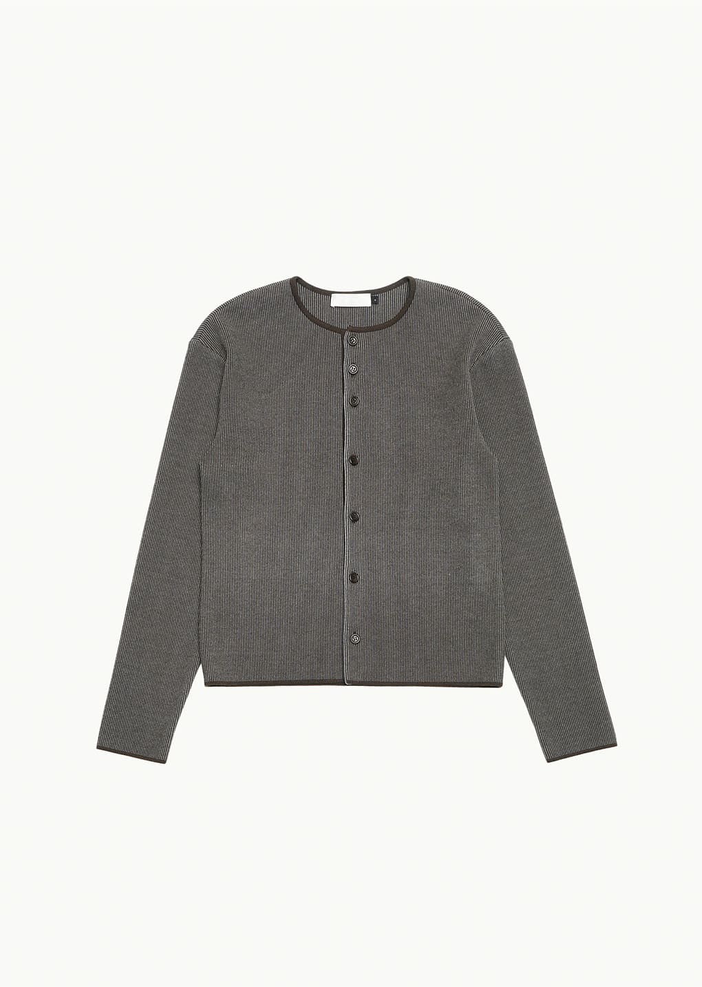 stripe button up cardigan, brown