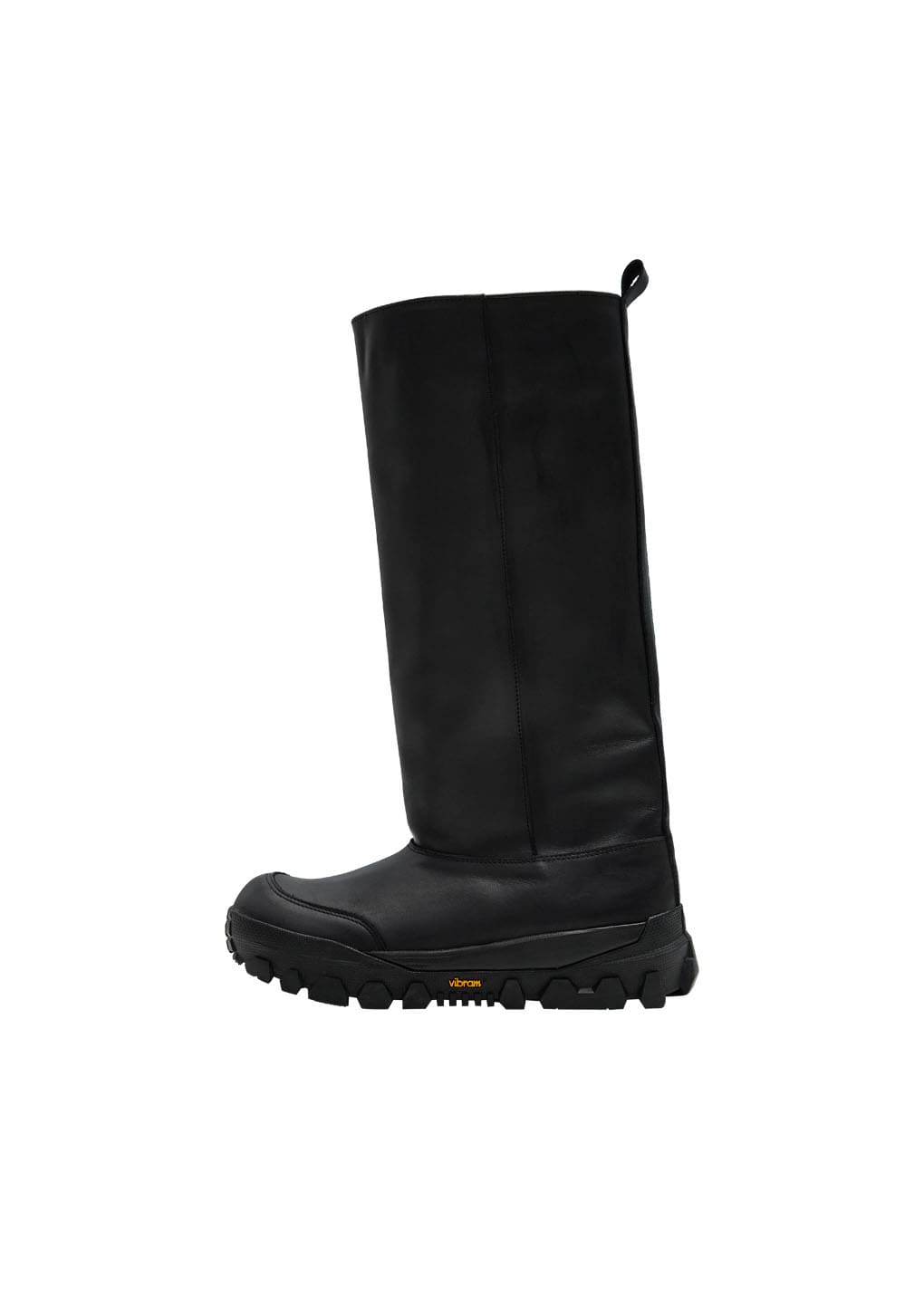 vibram long matte boots, black