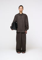 linen oversized shirt, khaki brown - Image 2
