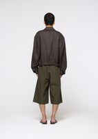 two tuck wide shorts, brown - Image 4