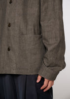 linen pocket jacket, brown - Image 5