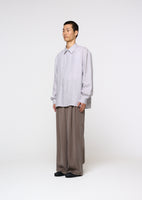 linen pleated shirt, light grey - Image 3