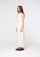 jersey maxi long skirt, ivory - Image 3