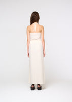 jersey maxi long skirt, ivory - Image 4