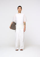 men's pleats raglan top, white - Image 2