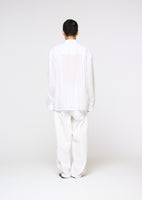linen pleated shirt, white - Image 4