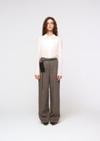 linen tuck pants, khaki - Image 2