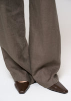 linen tuck pants, khaki - Image 5