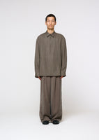 linen oversized shirt, khaki - Image 2