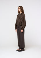 nylon shirring jumper, brown - Image 3