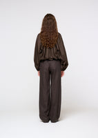 nylon shirring jumper, brown - Image 4