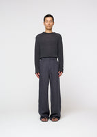 linen straight pants, blue - Image 2