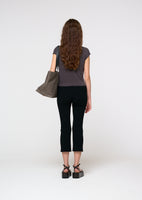 jersey mock neck top, charcoal - Image 4