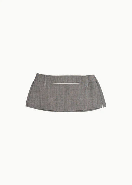 apron mini layered skirt, beige