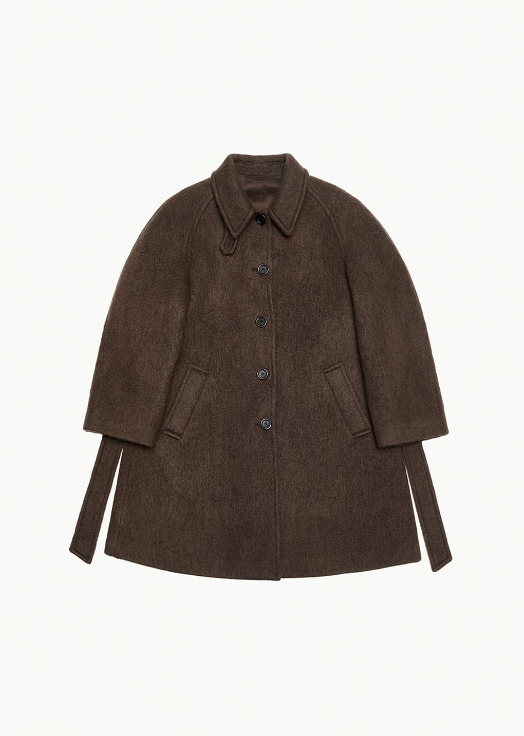 alpaca raglan coat, brown