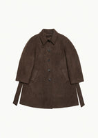alpaca raglan coat, brown - Image 1