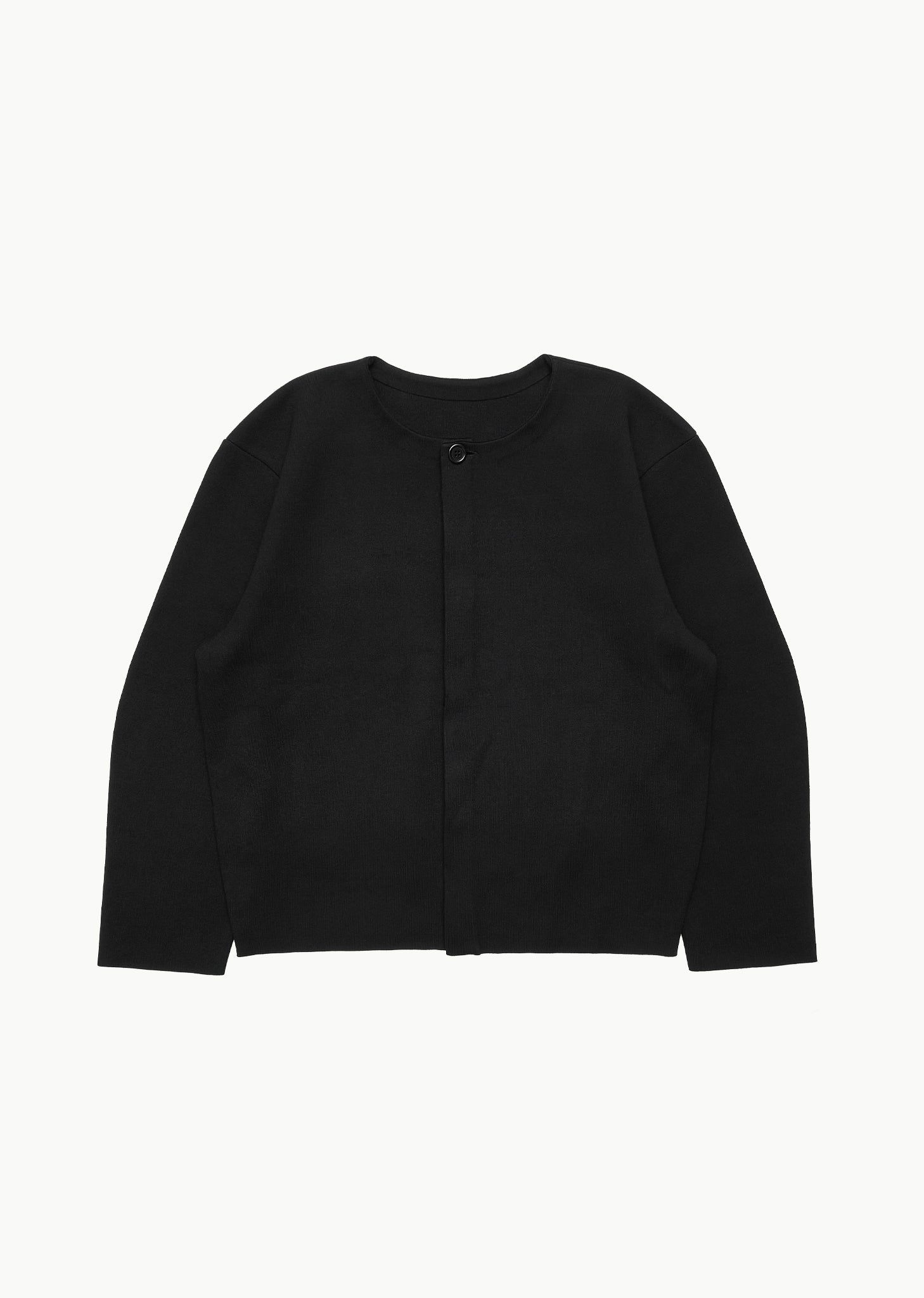 men's curved silhouette cardigan, black
