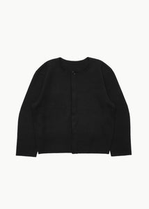 men's curved silhouette cardigan, black