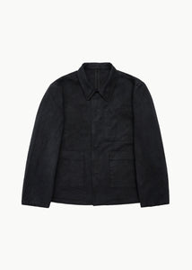 garments dyed pocket denim jacket, black