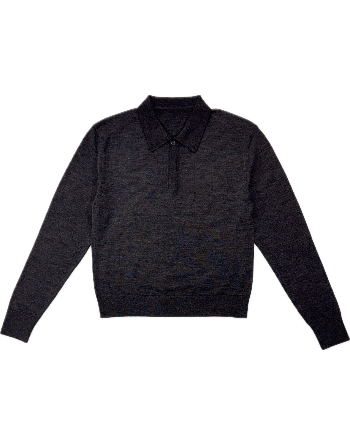 wool collar knit, charcoal